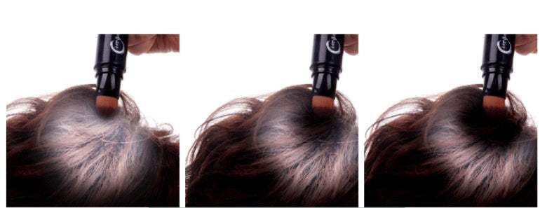 Temporary hair color brush and comb applying white wax for one-time grey hair dye.