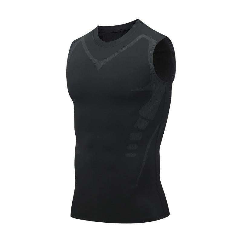 Men's exercise workout quick-drying breathable slim fit vest for fitness and bodybuilding.