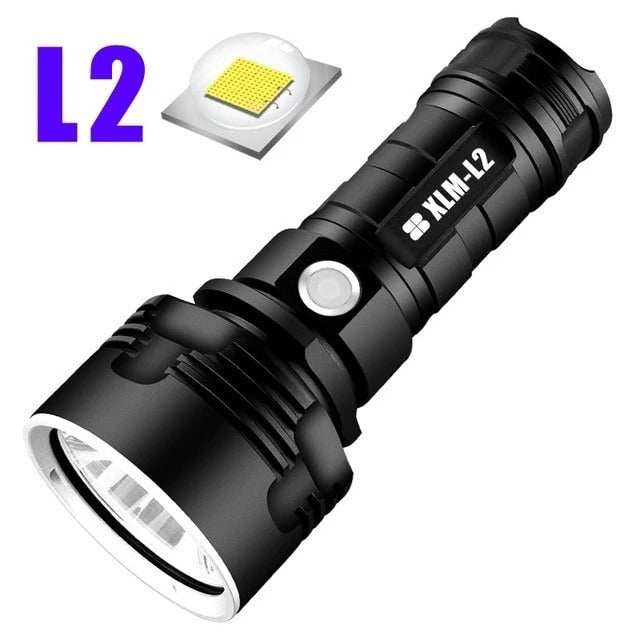 Strong Flashlight Rechargeable strong LED flashlight made from aluminum alloy, suitable for outdoor activities like camping and hiking.