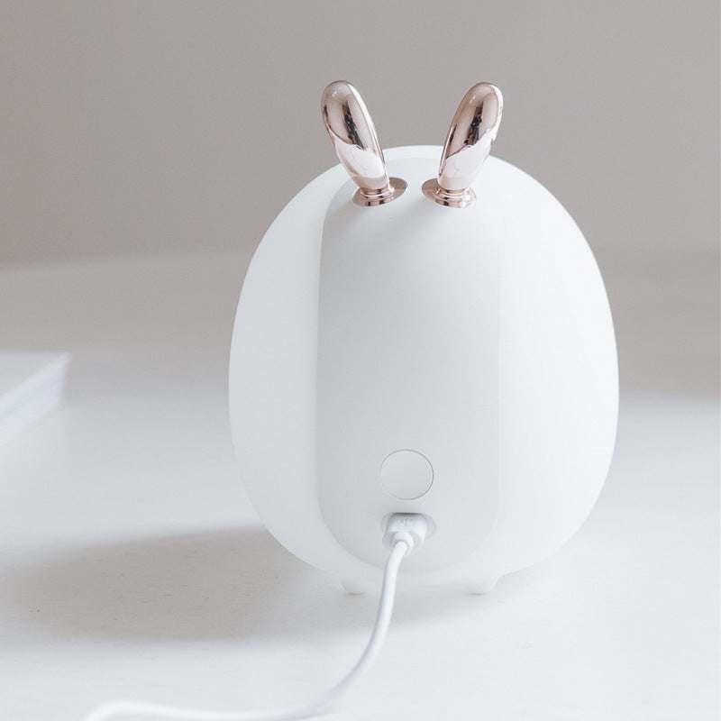 Cartoon Deer Night Light USB Charge Rabbit with LED touch lamp and silicone shade.