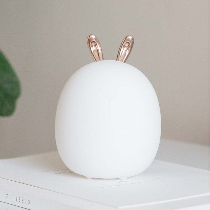 Cartoon Deer Night Light USB Charge Rabbit with LED touch lamp and silicone shade.