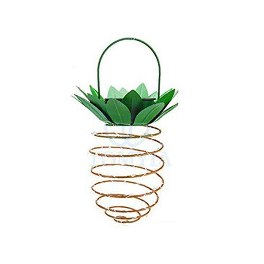 Outdoor waterproof pineapple solar lights with warm LED bulbs, ideal for garden decor.