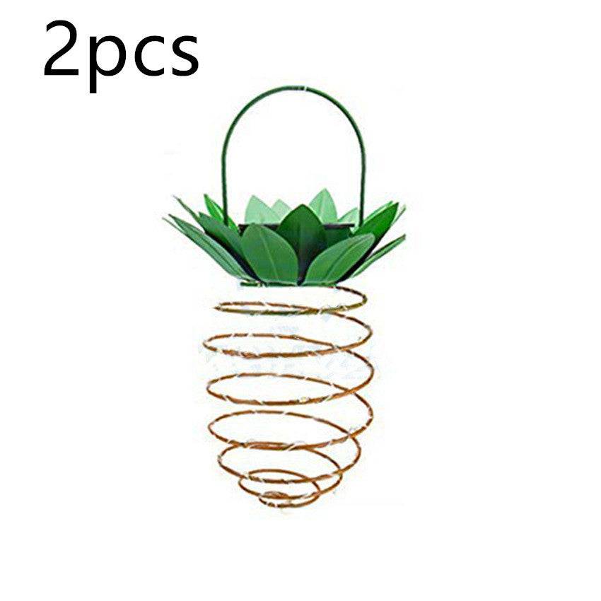 Outdoor waterproof pineapple solar lights with warm LED bulbs, ideal for garden decor.