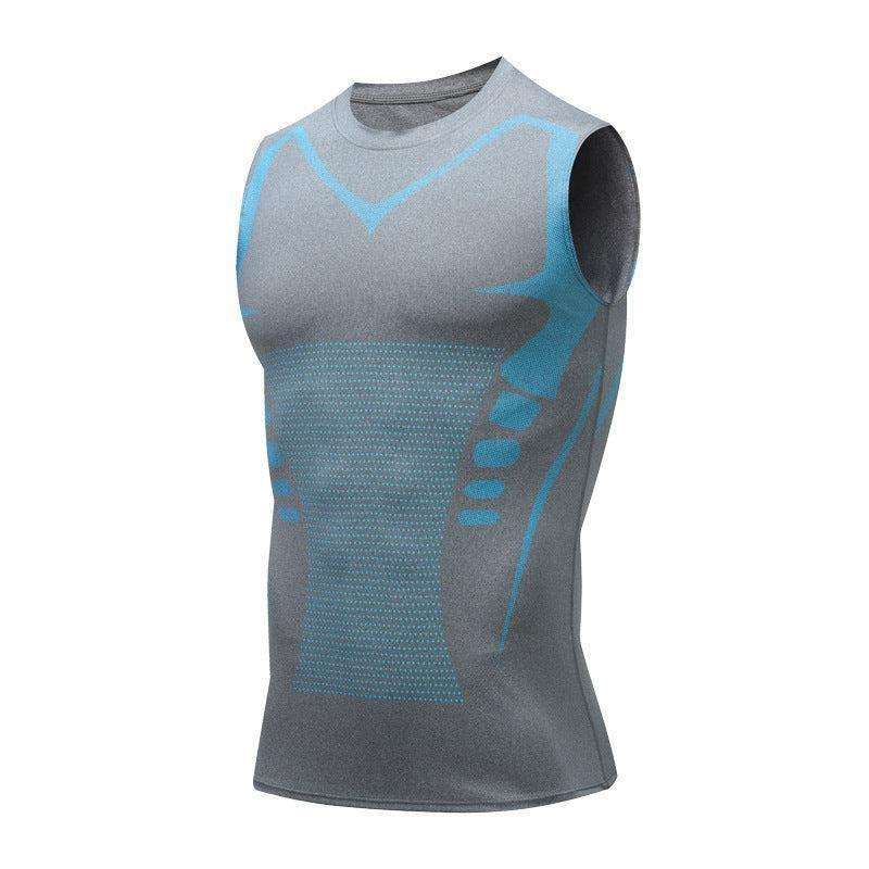 Men's exercise workout quick-drying breathable slim fit vest for fitness and bodybuilding.