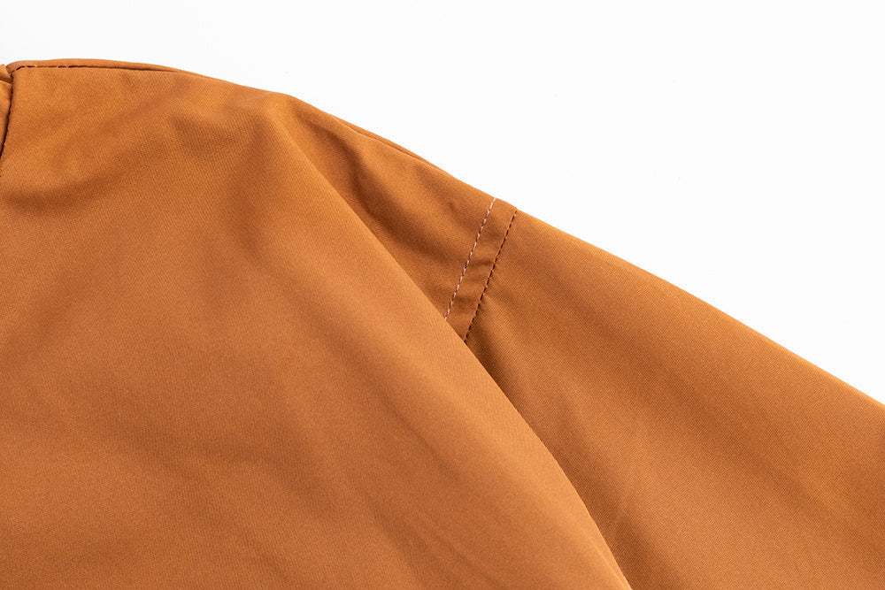 Men's outdoor rainproof and windproof assault suit in brown and beige.