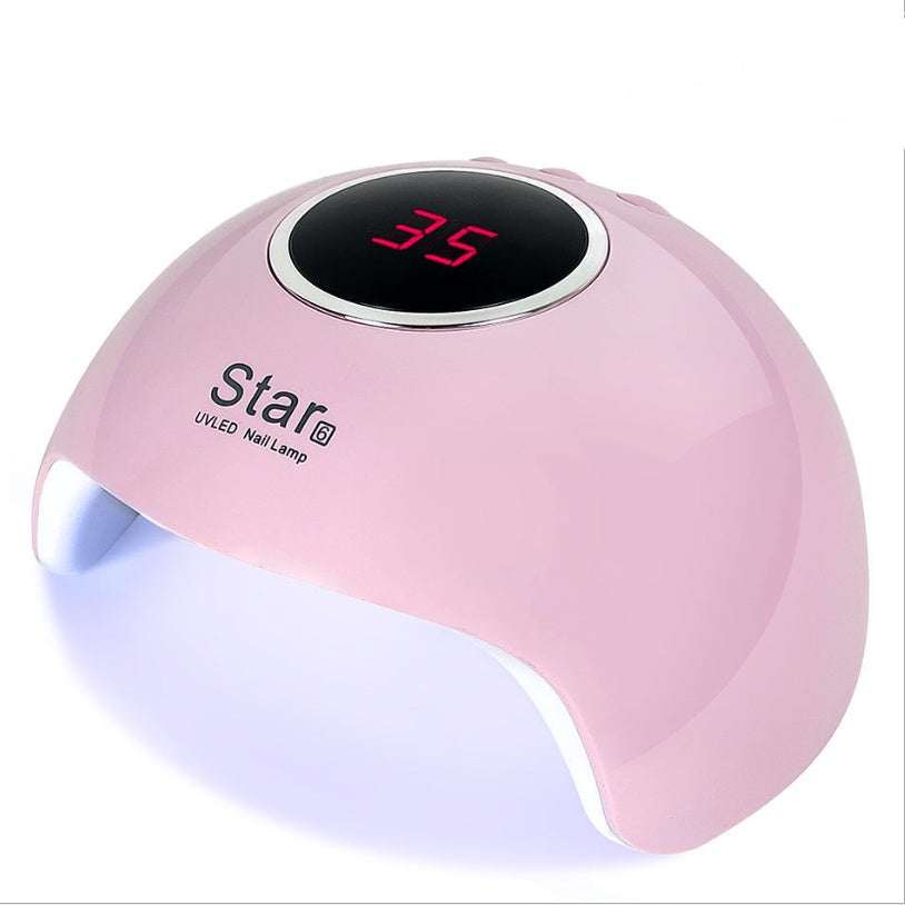 iphone 12 Pink UV LED nail lamp with digital display.