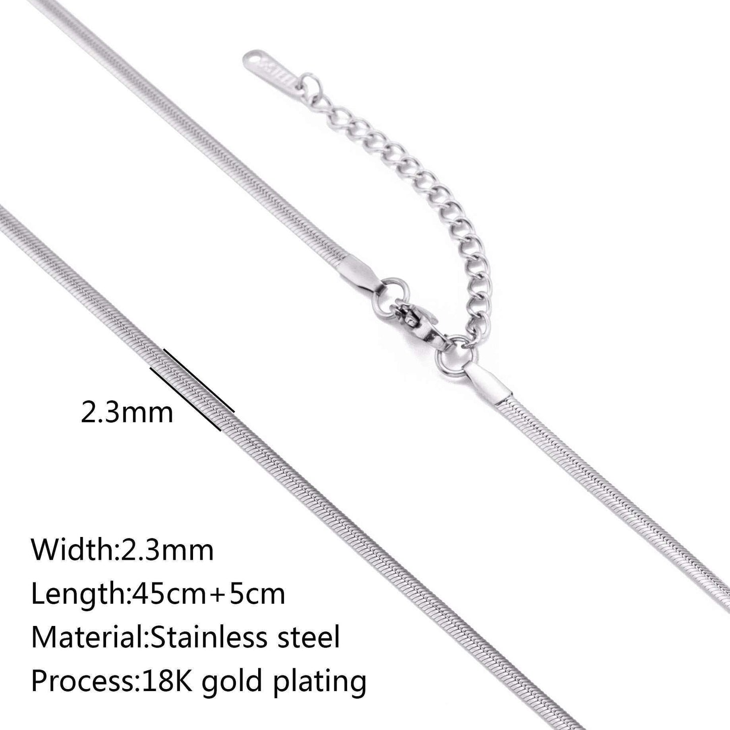 Stainless steel lip chain and accessories with vacuum vapor plating, showcasing 18K gold color protection.
