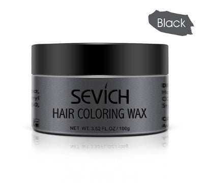 Disposable hair cream wax in gray and white colors applied on hair.