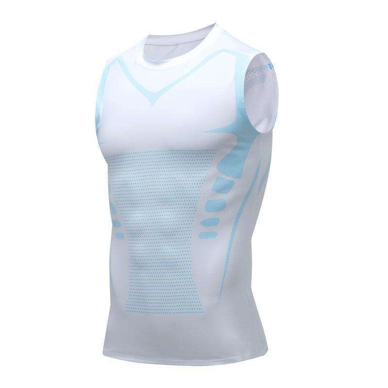 Men's exercise workout quick-drying breathable slim fit vest for fitness and bodybuilding.