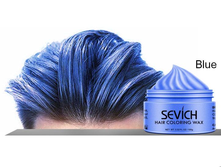 Disposable hair cream wax in gray and white colors applied on hair.
