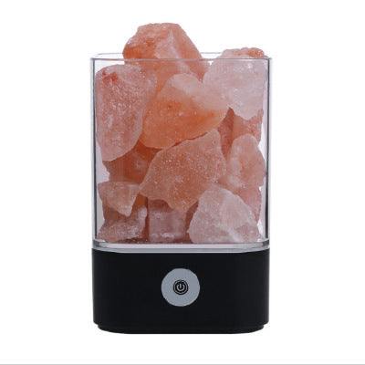 USB Crystal Light Himalayan Salt LED Lamp with color-changing feature, purifies air and acts as a natural ion generator.