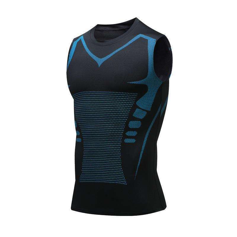 Men's exercise workout quick-drying breathable slim fit vest for fitness and bodybuilding.