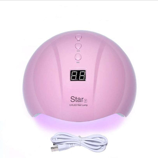 iphone 12 Pink UV LED nail lamp with digital display.