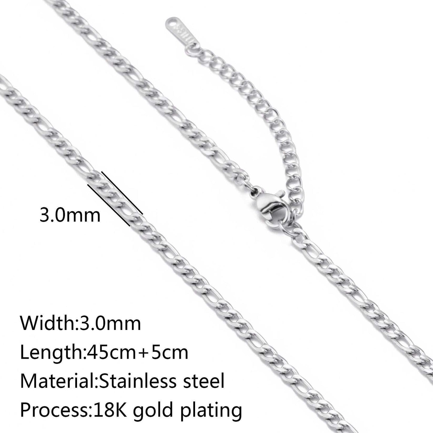 Stainless steel lip chain and accessories with vacuum vapor plating, showcasing 18K gold color protection.