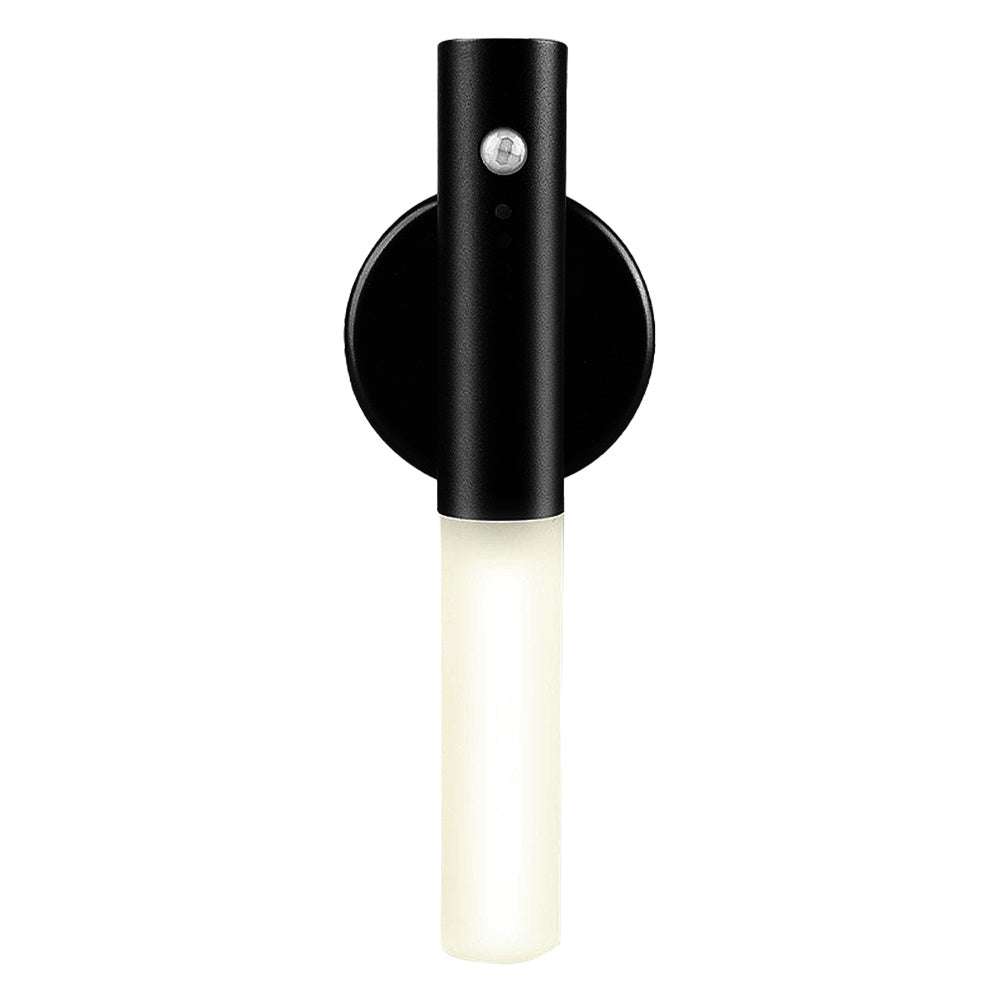 Auto LED USB magnetic wood wireless night light with PIR motion sensor for corridors, showing magnetic installation and soft illumination.