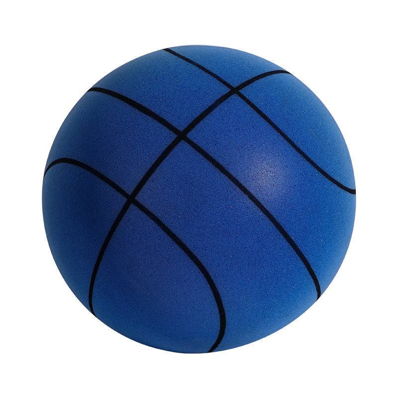Child playing with Silent Sports Ball indoor basketball set, featuring vibrant bouncy balls in various colors and a hoop.