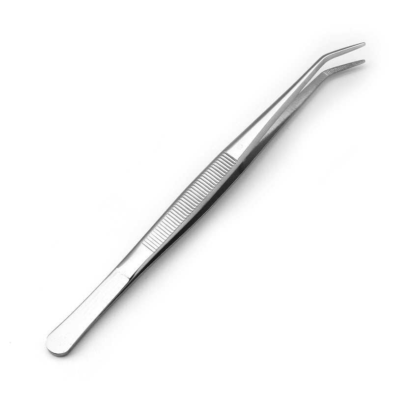 Stainless steel dentist tool set with dental mirror and black case.