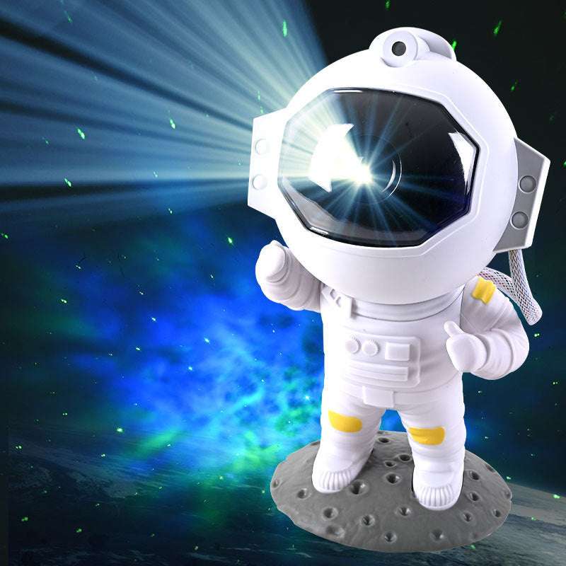 Astronaut-shaped galaxy star projector with various nebula effects.