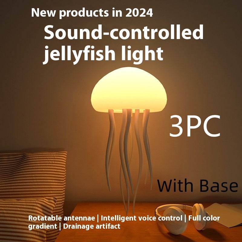 Jellyfish Mood Lamp with LED lights, enhancing ambiance and relaxation.