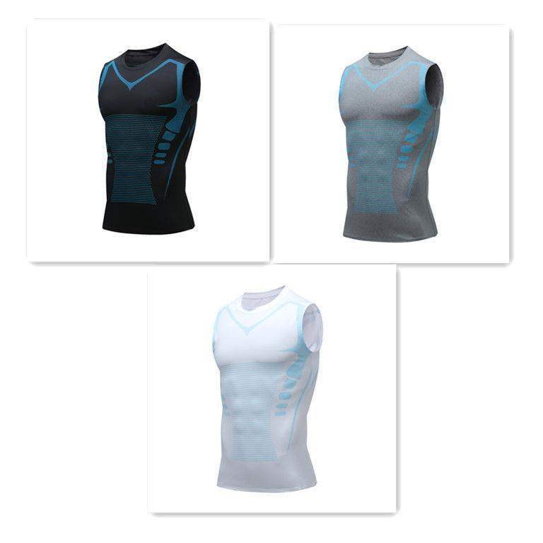 Men's exercise workout quick-drying breathable slim fit vest for fitness and bodybuilding.