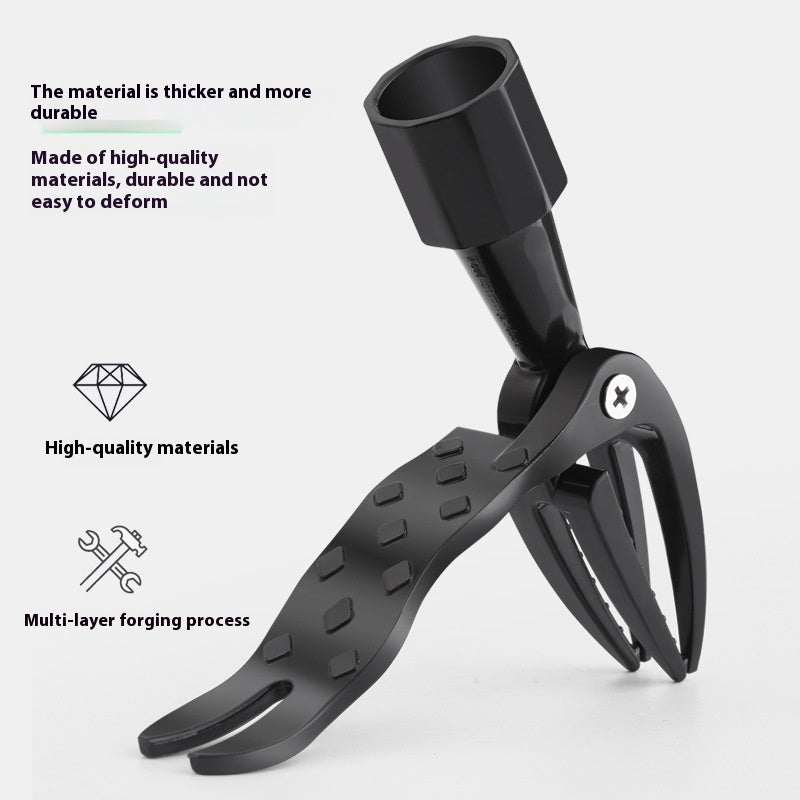 packing list Standing weeding uproot tool removing weeds with black alloy and stainless steel design.