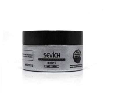 Disposable hair cream wax in gray and white colors applied on hair.