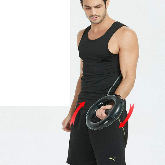 man using ring muscle gym fitness equipment for home exercise training