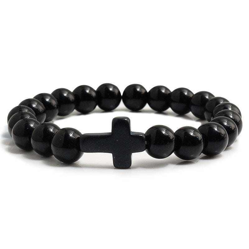 Blue Turquoise Cross Bracelet with National Style Design