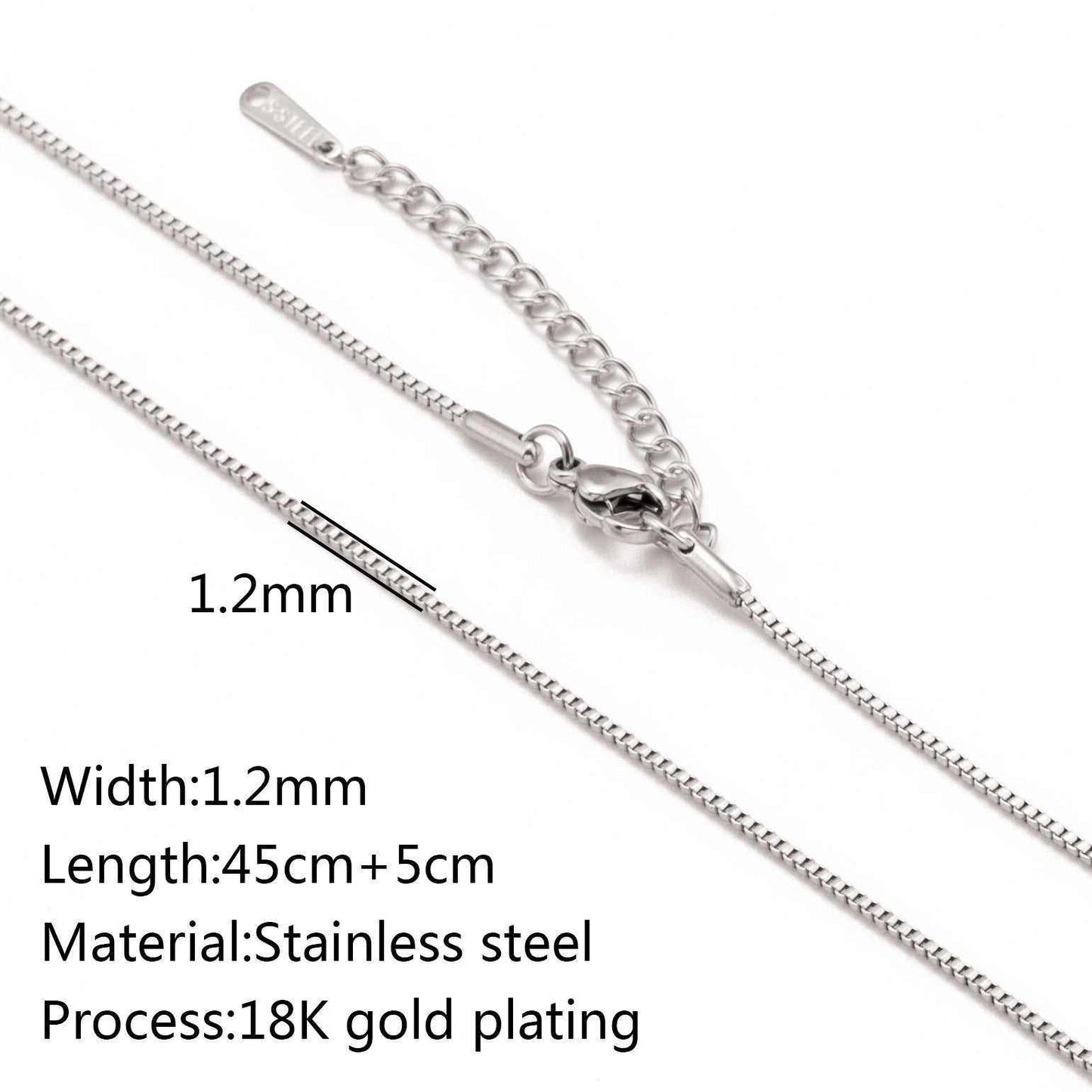 Stainless steel lip chain and accessories with vacuum vapor plating, showcasing 18K gold color protection.
