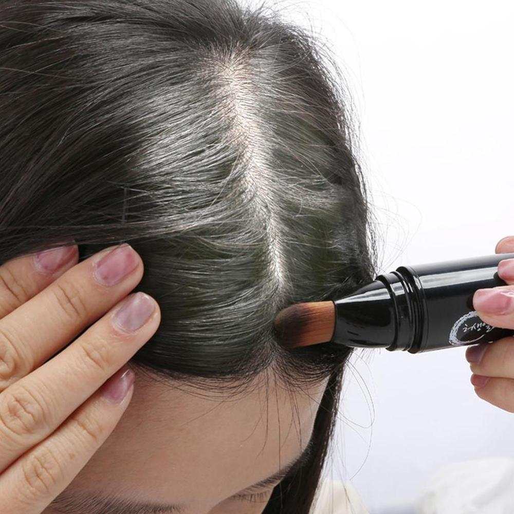 Temporary hair color brush and comb applying white wax for one-time grey hair dye.
