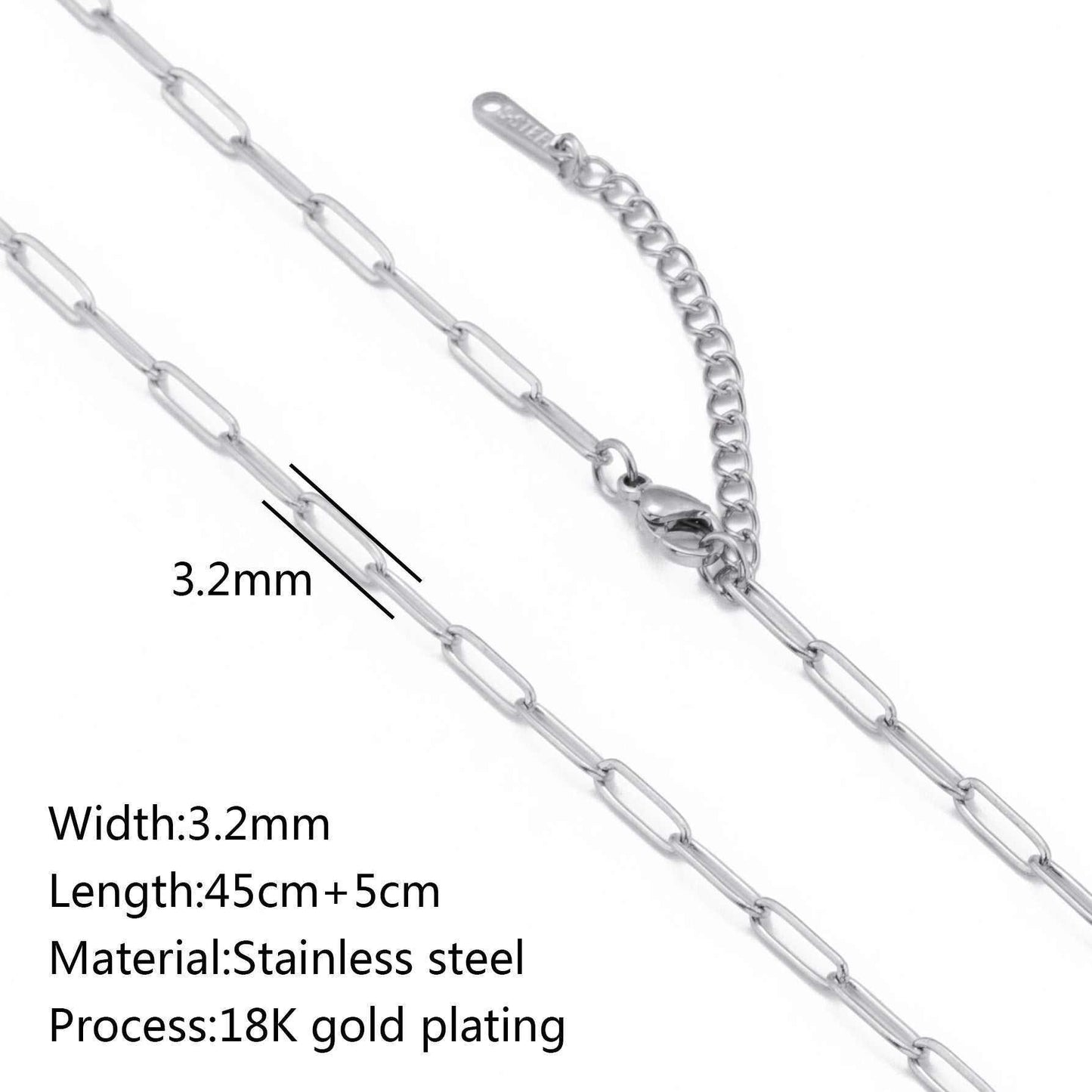 Stainless steel lip chain and accessories with vacuum vapor plating, showcasing 18K gold color protection.
