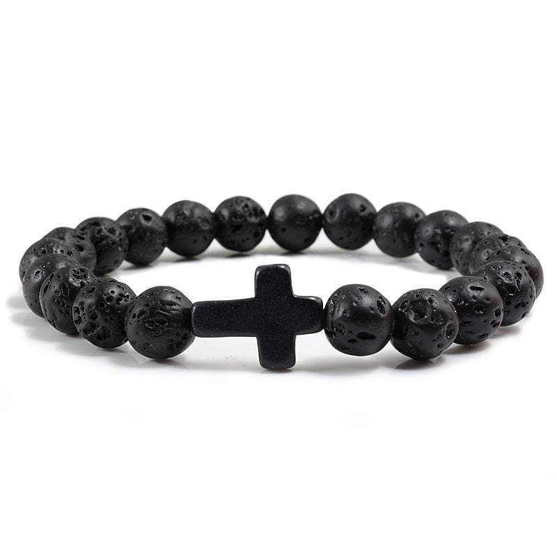 Blue Turquoise Cross Bracelet with National Style Design