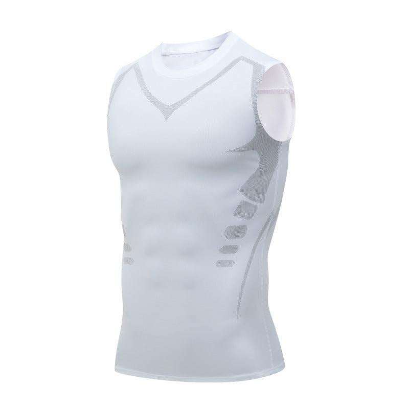 Men's exercise workout quick-drying breathable slim fit vest for fitness and bodybuilding.