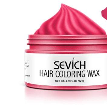 Disposable hair cream wax in gray and white colors applied on hair.