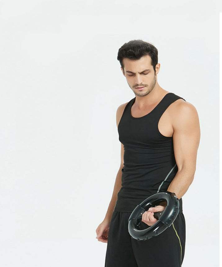 man using ring muscle gym fitness equipment for home exercise training