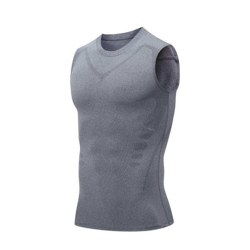 Men's exercise workout quick-drying breathable slim fit vest for fitness and bodybuilding.