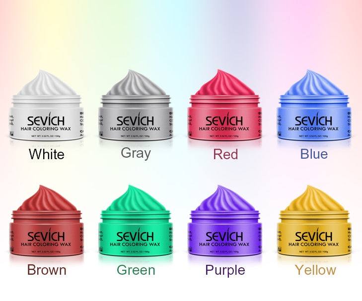 Disposable hair cream wax in gray and white colors applied on hair.