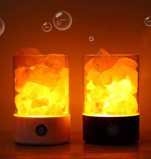 USB Crystal Light Himalayan Salt LED Lamp with color-changing feature, purifies air and acts as a natural ion generator.