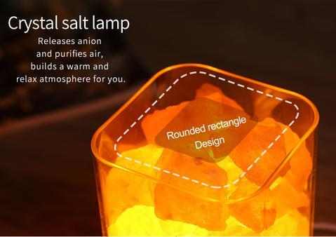 USB Crystal Light Himalayan Salt LED Lamp with color-changing feature, purifies air and acts as a natural ion generator.