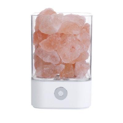 USB Crystal Light Himalayan Salt LED Lamp with color-changing feature, purifies air and acts as a natural ion generator.