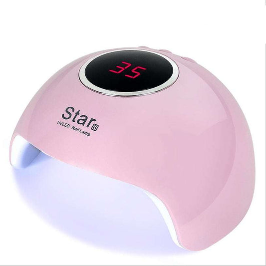 iphone 12 Pink UV LED nail lamp with digital display.