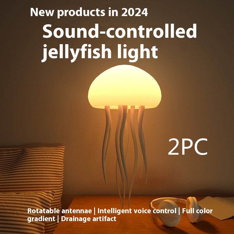 Jellyfish Mood Lamp with LED lights, enhancing ambiance and relaxation.