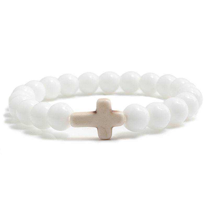 Blue Turquoise Cross Bracelet with National Style Design