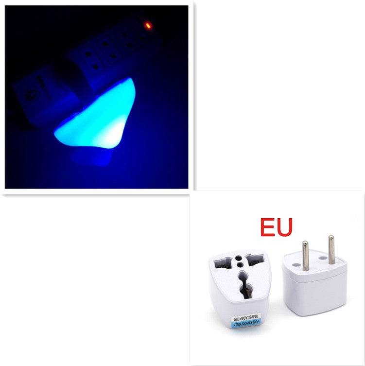 LED Night Light Mushroom Wall Socket Lamp with light-control sensor, EU US Plug, warm white glow for bedroom decoration.