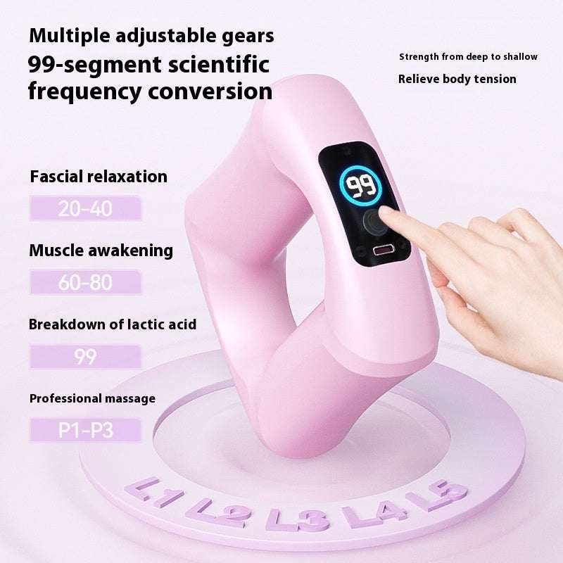 Fascia ring fat burning massage device with adjustable gears and LED screen.