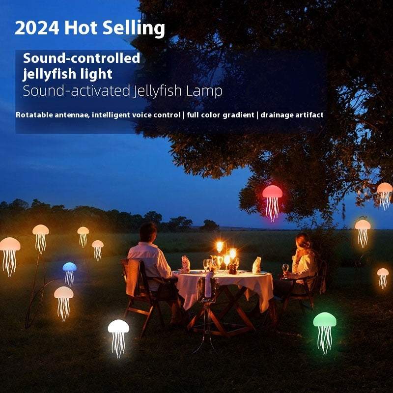 Jellyfish Mood Lamp with LED lights, enhancing ambiance and relaxation.