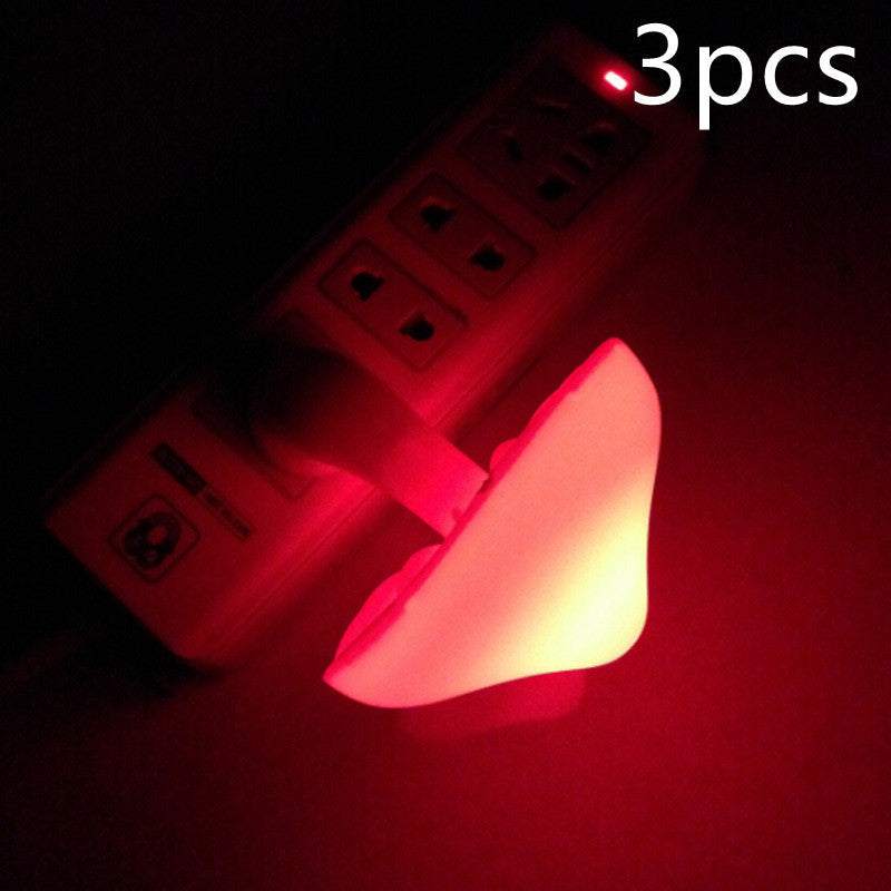 LED Night Light Mushroom Wall Socket Lamp with light-control sensor, EU US Plug, warm white glow for bedroom decoration.