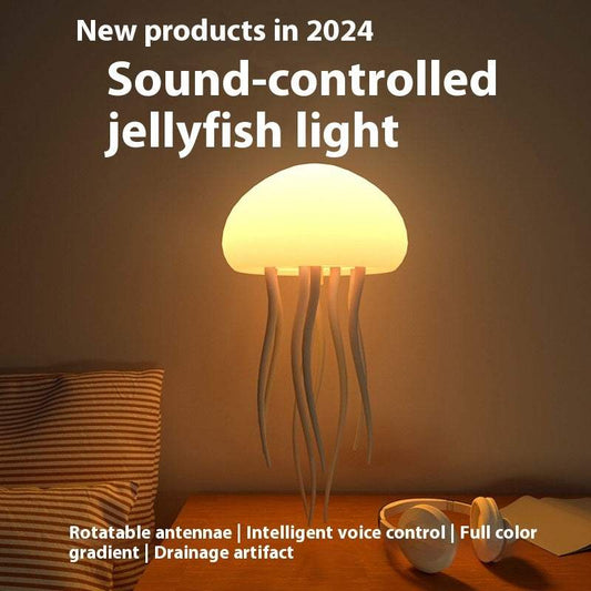 Jellyfish Mood Lamp with LED lights, enhancing ambiance and relaxation.