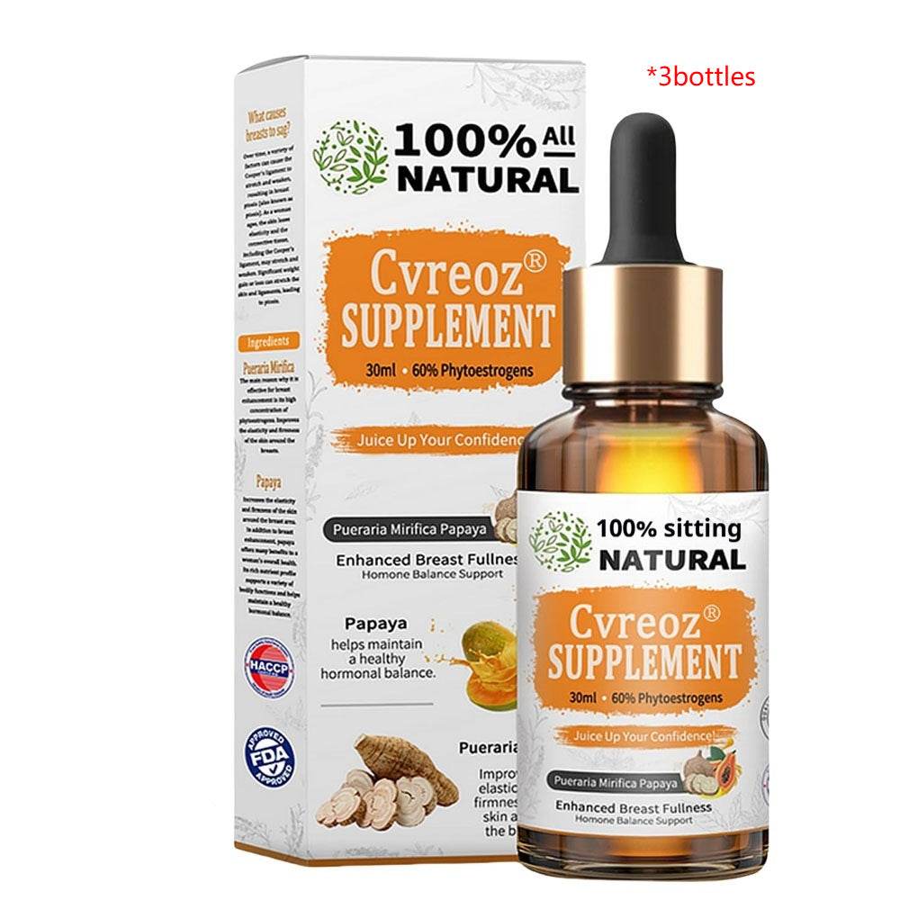 Natural papaya supplement benefits diagram with dropper and cup.